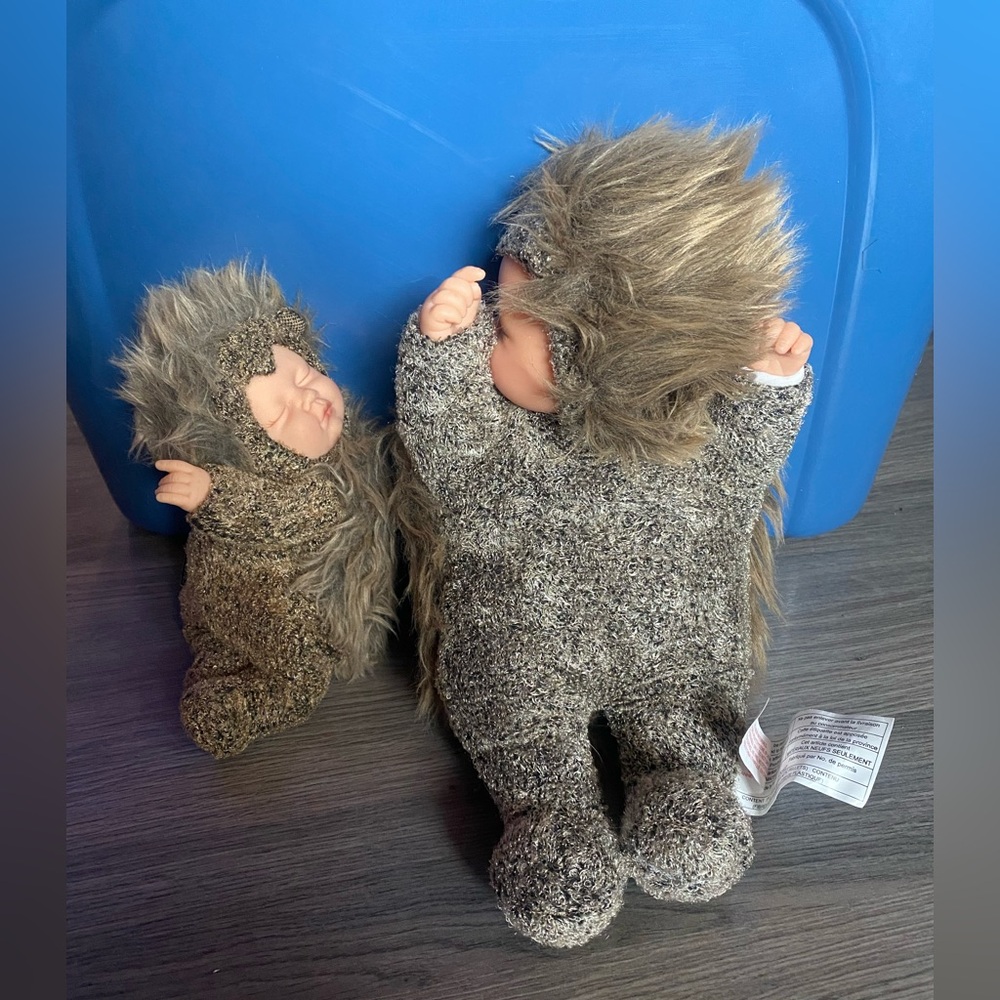 Anne Geddes Plush HedgehogBaby Doll Set in Gray